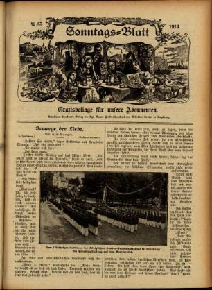 Ausgabe vom Sonntag, den 31. August 1913.