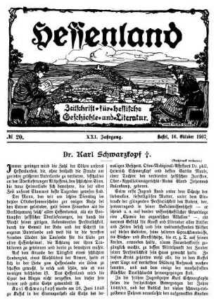 No. 20, 16. Oktober 1907