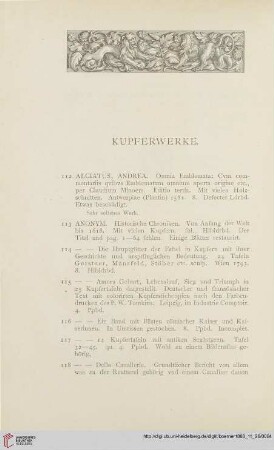 Kupferwerke (Nr. 112 - 335)