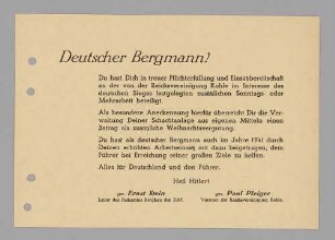 "Deutscher Bergmann!"