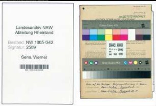 Entnazifizierung Werner Sens , geb. 27.07.1915 (Kaufm.Angestellter)