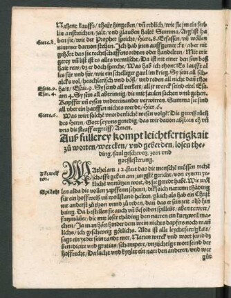 Auß fullerey kompt leichtfertigkait zu worten/ wercken/ und geberden ...