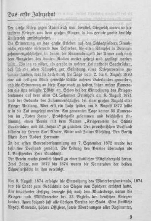 Das erste Jahrzehnt.