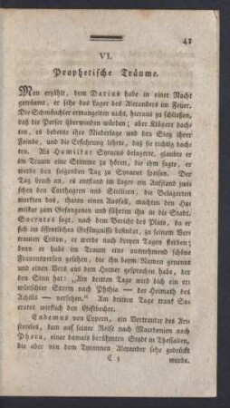 VI. Prophetische Träume
