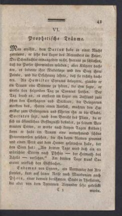 VI. Prophetische Träume