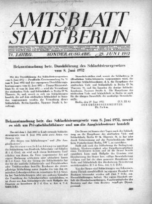 Sonderausgabe, 29. Juni 1932