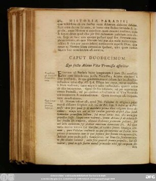 Caput Duodecimum. Quo facta Adamo Vitae Promissio asseritur.