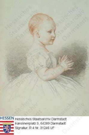 Carrière, Sophie geb. v. Hofmann (1860-1934) / Porträt im Alter von 1 Jahr, Kniestück