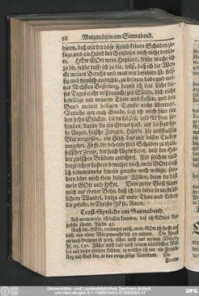 Trost-Sprüche am Sonnabend.