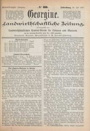 Fünfundfünfzigster Jahrgang. No. 30. Insterburg, 28. Juli 1887.