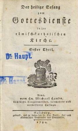 Der heilige Gesang zum Gottesdienste in der römisch-katholischen Kirche, 1