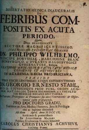 Diss. med. inaug. de febribus compositis ex acuta periodo