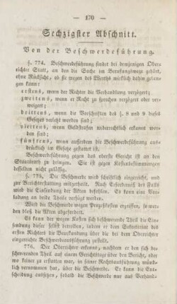 Sechzigster Abschnitt. Von der Beschwerdeführung