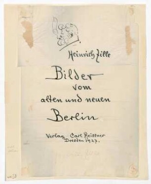 Titelblattentwurf - Bilder vom alten und neuen Berlin