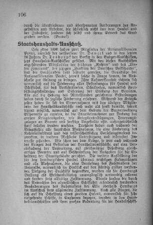 Staatshaushalts-Ausschuß.
