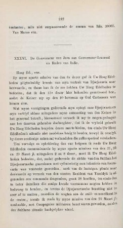 XXXVI. De Gouverneur van Java aan Gouverneur-Generaal en Raden van Indie
