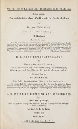 Verlag der H. Laupp'schen Buchhandlung in Tübingen