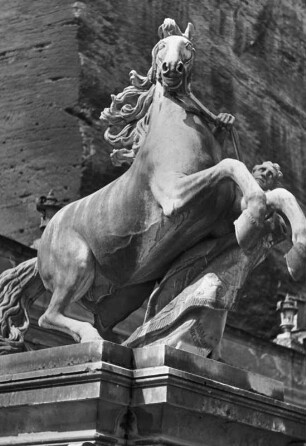 Rossebändiger-Statue an der Pferdeschwemme, Salzburg, Österreich