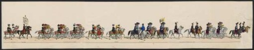 Vaterländisches Gedenkbuch. Bildliche Darstellung des Festzugs der Württemberger. : [Zum 25-jährigen Regierungsjubiläum König Wilhelms I. am 28. IX. 1841]. Textteil u.d.T.: Der Festzug der Württemberger ...1841.