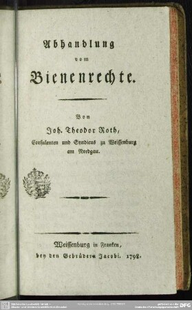 Abhandlung vom Bienenrechte
