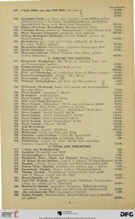 G. Teppiche und Textilien (Nr. 247-272)
