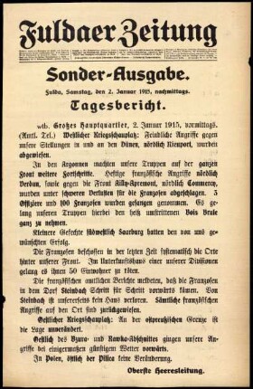 Zweite Ausgabe vom Samstag, den 02. Januar 1915.