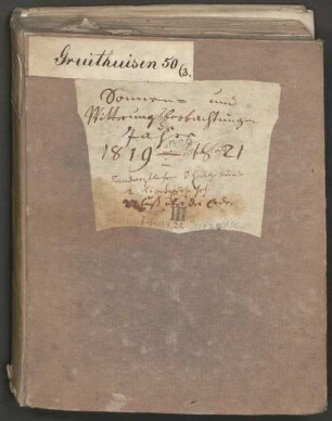 Nachlass von Franz von Paula Gruithuisen (1774-1852) – BSB Gruithuiseniana, 1.1.8. Franz von Paula Gruithuisen (1774-1852) Nachlass: Sonnen- und Witterungsbeobachtungen der Jahre 1819 bis 1821 - BSB Gruithuiseniana I.1.8