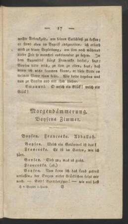 Morgendämmerung. Boysens Zimmer