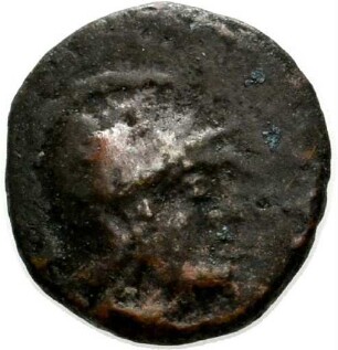 Bronzemünze aus Myrina (Aiolis) mit Darstellung der Athena