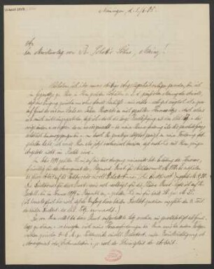 Brief an B. Schott's Söhne : 03.06.1905