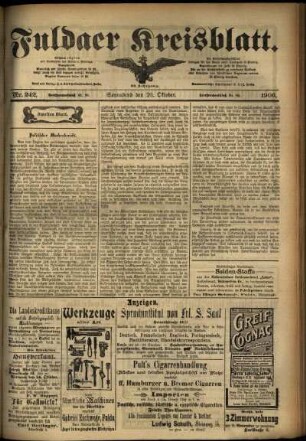 Zweite Ausgabe vom Samstag, den 20. Oktober 1906.