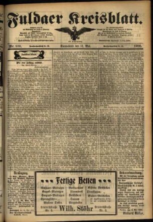 Zweite Ausgabe vom Samstag, den 13. Mai 1905.