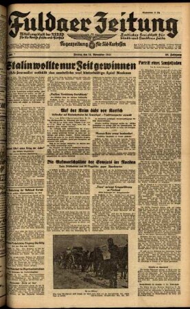 Ausgabe vom Freitag, den 14. November 1941.