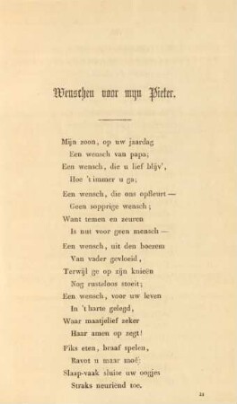 Wenschen voor mijn Pieter