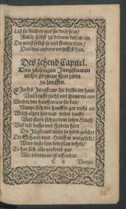 Des zehend Capitel.
