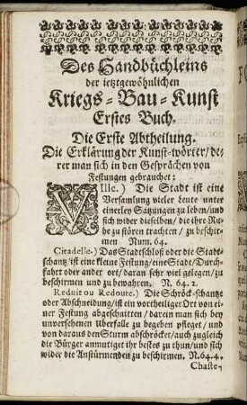 Die Erste Abtheilung. = Chapitre I. - Die Vierte Abtheilung. = Chapitre IV.