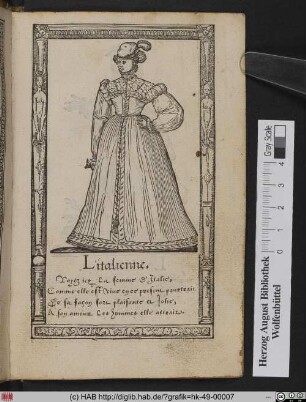 L'italienne [Recueil de la diversité des habits, Kleidung einer Italienerin]