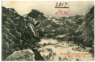 Yosemite. The Domes from Valley View Point in Winter, Yosemite, Cal.