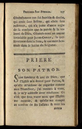 Priere A Son Patron.