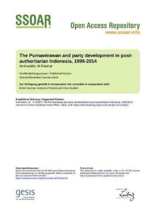 The Purnawirawan and party development in post-authoritarian Indonesia, 1998-2014