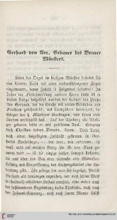 [1].1843: Gerhard von Are : Erbauer des Bonner Münsters