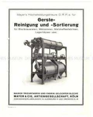Gerste-Reinigungs- und -Sortiermaschine