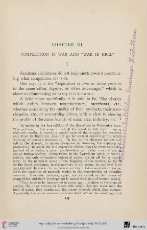 Chapter III: Competition is war, and "war is hell"