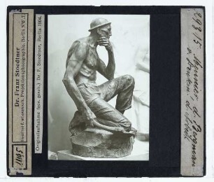 Meunier, Der kauernde Bergmann (Bronze),Brüssel, Meunier, Monument der Arbeit