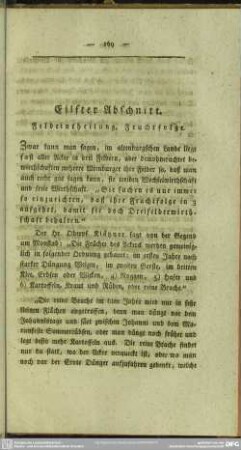 Eilfter Abschnitt. Feldeintheilung. Fruchtfolge