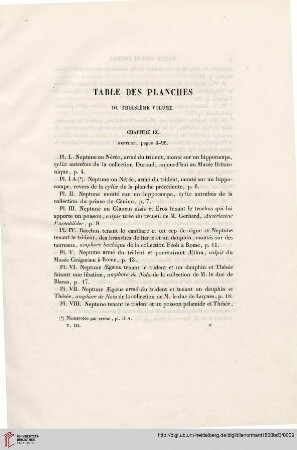 Table des planches du troisième volume