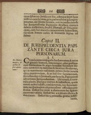 Caput II. De Jurisprudentia Papizante Circa Jura Personarum