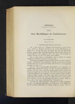 XXIV. Zwei Missbildungen des Genitalsystems.