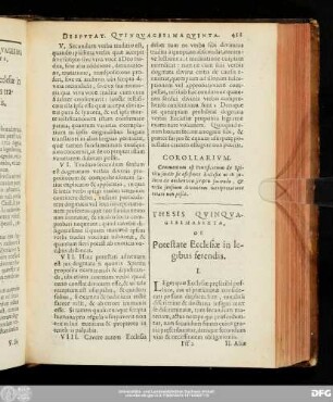 Thesis Quinquagesima Sexta, De Potestae Ecclesiae n legibus ferendis.