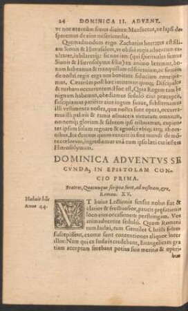 Dominica Adventus Secunda ...